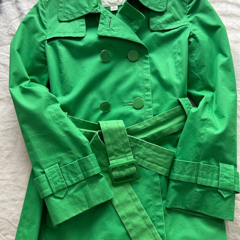 Banana Republic Geen Double Breasted Trench Coat Women’s Belted Lined XS - Picture 3 of 5